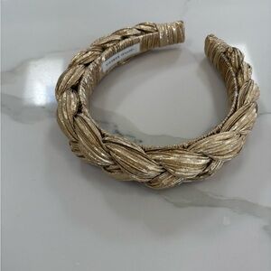 Loeffler Randall Metallic Gold Braided Headband